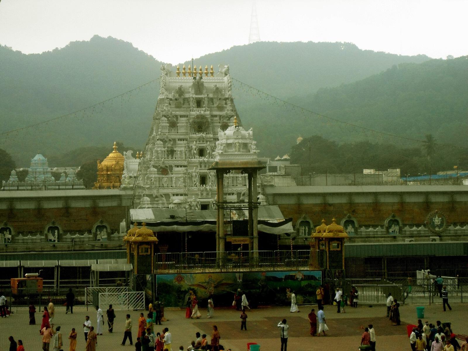 Tirumala temple against the Seshachalam hills